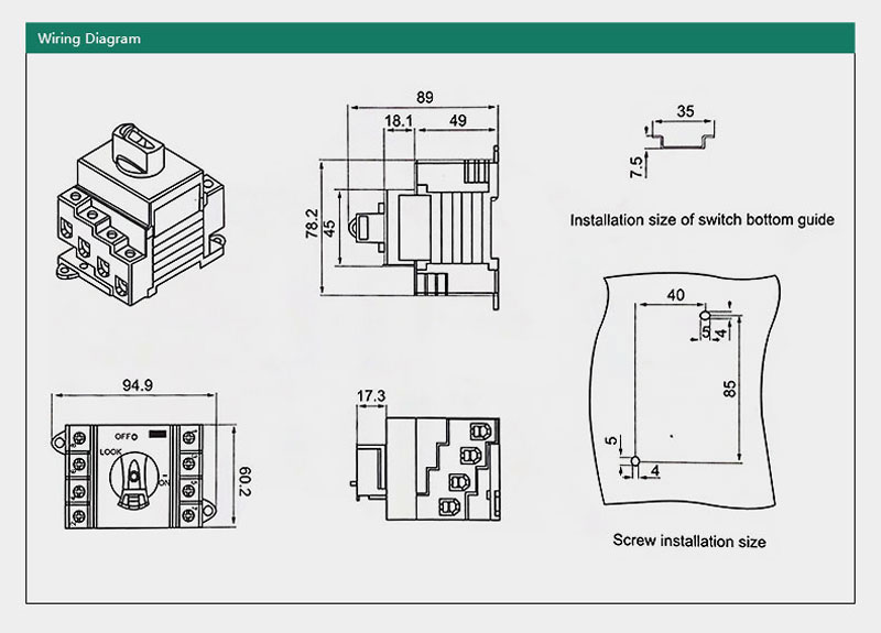 DC Isolator 4P 1000V 25A